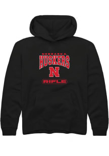 Summit Sportswear Nebraska Cornhuskers Youth Black Rifle Long Sleeve Hoodie