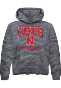 Summit Sportswear Nebraska Cornhuskers Mens Charcoal Volleyball Long Sleeve Hoodie