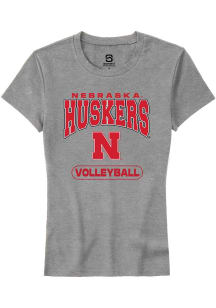 Summit Sportswear Nebraska Cornhuskers Womens Grey Volleyball Short Sleeve T-Shirt