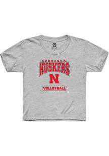 Summit Sportswear Nebraska Cornhuskers Youth Grey Volleyball Short Sleeve T-Shirt