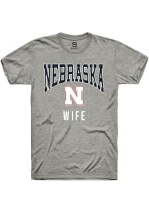 Summit Sportswear Nebraska Cornhuskers Grey Wife Short Sleeve T Shirt