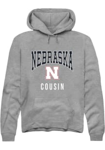 Summit Sportswear Nebraska Cornhuskers Mens Grey Cousin Long Sleeve Hoodie