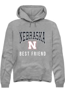 Summit Sportswear Nebraska Cornhuskers Mens Grey Best Friend Long Sleeve Hoodie