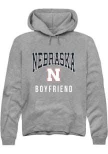 Summit Sportswear Nebraska Cornhuskers Mens Grey Boyfriend Long Sleeve Hoodie