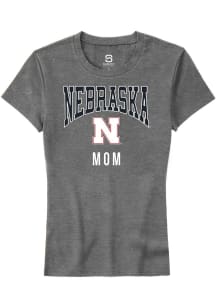 Summit Sportswear Nebraska Cornhuskers Womens Grey Mom Short Sleeve T-Shirt
