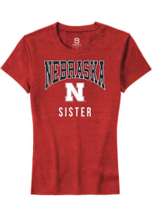 Summit Sportswear Nebraska Cornhuskers Womens Red Sister Short Sleeve T-Shirt