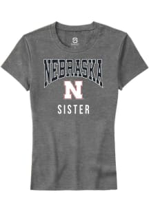 Summit Sportswear Nebraska Cornhuskers Womens Grey Sister Short Sleeve T-Shirt