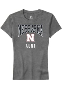 Summit Sportswear Nebraska Cornhuskers Womens Grey Aunt Short Sleeve T-Shirt