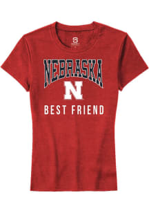 Summit Sportswear Nebraska Cornhuskers Womens Red Best Friend Short Sleeve T-Shirt