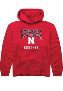 Summit Sportswear Nebraska Cornhuskers Youth Red Brother Long Sleeve Hoodie