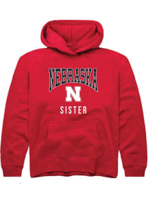 Summit Sportswear Nebraska Cornhuskers Youth Red Sister Long Sleeve Hoodie