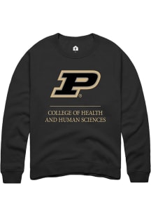 Rally Purdue Boilermakers Mens Black College of Health and Human Sciences Long Sleeve Crew Sweatsh..
