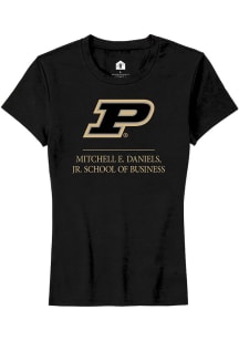 Rally Purdue Boilermakers Womens Black Mitchell E. Daniels, Jr. School of Business Short Sleeve T-..