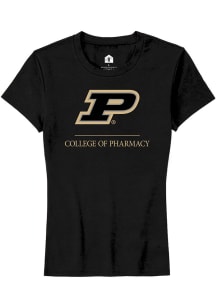 Rally Purdue Boilermakers Womens Black College of Pharmacy Short Sleeve T-Shirt