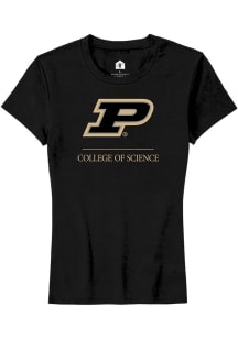 Rally Purdue Boilermakers Womens Black College of Science Short Sleeve T-Shirt
