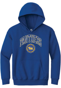 Summit Sportswear Pitt Panthers Youth Blue Arch Seal Long Sleeve Hoodie