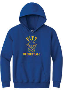 Summit Sportswear Pitt Panthers Youth Blue Basketball Net Long Sleeve Hoodie
