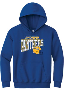 Summit Sportswear Pitt Panthers Youth Blue Football Cheer Long Sleeve Hoodie