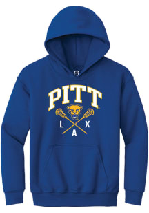Summit Sportswear Pitt Panthers Youth Blue Lacrosse Sticks Long Sleeve Hoodie