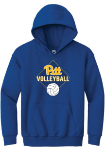 Summit Sportswear Pitt Panthers Youth Blue Volleyball Diamond Long Sleeve Hoodie