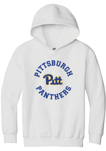 Summit Sportswear Pitt Panthers Youth White Circle Arch Long Sleeve Hoodie