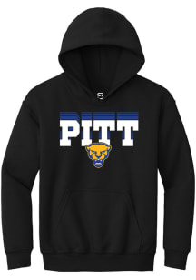 Summit Sportswear Pitt Panthers Youth Black Repeat Long Sleeve Hoodie