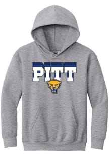 Summit Sportswear Pitt Panthers Youth Grey Repeat Long Sleeve Hoodie