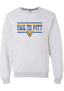Summit Sportswear Pitt Panthers Mens Grey Chant Bars Long Sleeve Crew Sweatshirt