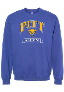 Summit Sportswear Pitt Panthers Mens Blue Alumni Banner Long Sleeve Crew Sweatshirt