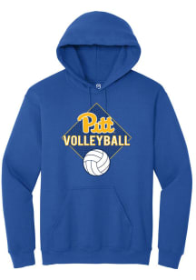 Summit Sportswear Pitt Panthers Mens Blue Volleyball Diamond Long Sleeve Hoodie