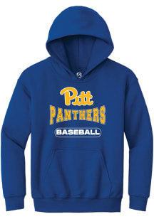 Summit Sportswear Pitt Panthers Youth Blue Baseball Long Sleeve Hoodie