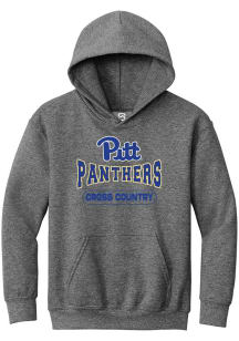 Summit Sportswear Pitt Panthers Youth Grey Cross Country Wordmark Long Sleeve Hoodie