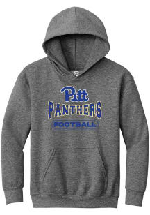 Summit Sportswear Pitt Panthers Youth Grey Football Wordmark Long Sleeve Hoodie