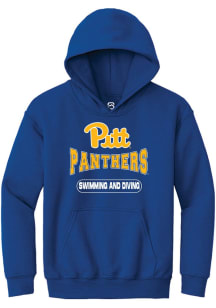 Summit Sportswear Pitt Panthers Youth Blue Swimming and Diving Long Sleeve Hoodie
