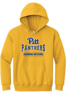 Summit Sportswear Pitt Panthers Youth Gold Swimming and Diving Long Sleeve Hoodie