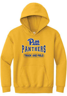 Summit Sportswear Pitt Panthers Youth Gold Track and Field Long Sleeve Hoodie