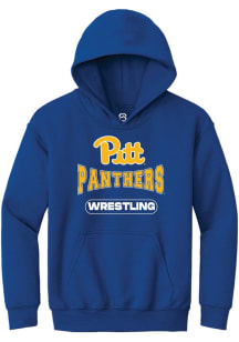 Summit Sportswear Pitt Panthers Youth Blue Wrestling Long Sleeve Hoodie