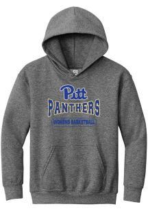 Summit Sportswear Pitt Panthers Youth Grey Womens Basketball Wordmark Long Sleeve Hoodie