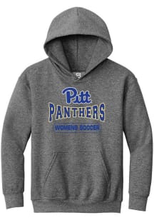 Summit Sportswear Pitt Panthers Youth Grey Womens Soccer Wordmark Long Sleeve Hoodie