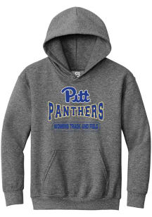 Summit Sportswear Pitt Panthers Youth Grey Womens Track & Field Wordmark Long Sleeve Hoodie
