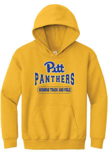 Summit Sportswear Pitt Panthers Youth Gold Womens Track and Field Long Sleeve Hoodie