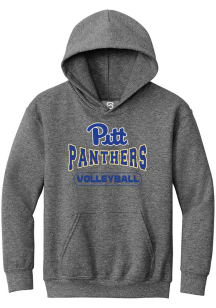 Summit Sportswear Pitt Panthers Youth Grey Volleyball Wordmark Long Sleeve Hoodie
