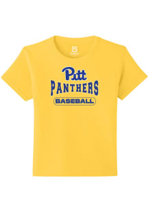 Summit Sportswear Pitt Panthers Youth Yellow Baseball Short Sleeve T-Shirt