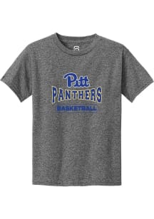 Summit Sportswear Pitt Panthers Youth Grey Basketball Wordmark Short Sleeve T-Shirt