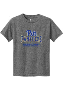 Summit Sportswear Pitt Panthers Youth Grey Cross Country Wordmark Short Sleeve T-Shirt