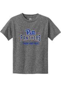 Summit Sportswear Pitt Panthers Youth Grey Track and Field Wordmark Short Sleeve T-Shirt