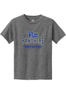 Summit Sportswear Pitt Panthers Youth Grey Womens Basketball Wordmark Short Sleeve T-Shirt