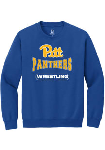 Summit Sportswear Pitt Panthers Mens Blue Wrestling Long Sleeve Crew Sweatshirt