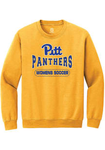 Summit Sportswear Pitt Panthers Mens Gold Womens Soccer Long Sleeve Crew Sweatshirt