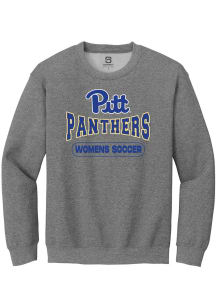 Summit Sportswear Pitt Panthers Mens Grey Womens Soccer Wordmark Long Sleeve Crew Sweatshirt
